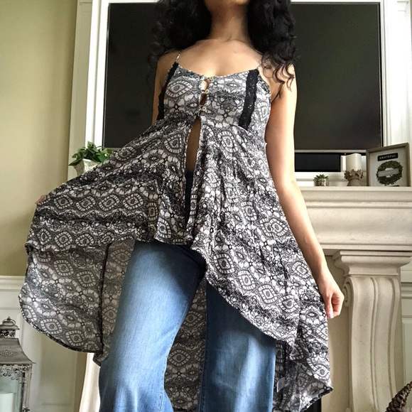 Tops - High low open front tunic